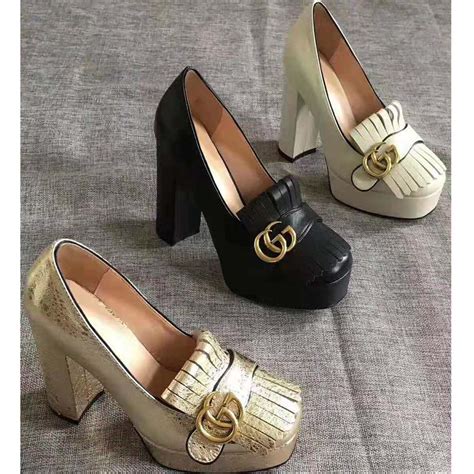 gucci mid heel pump gold|Gucci pumps nordstrom.